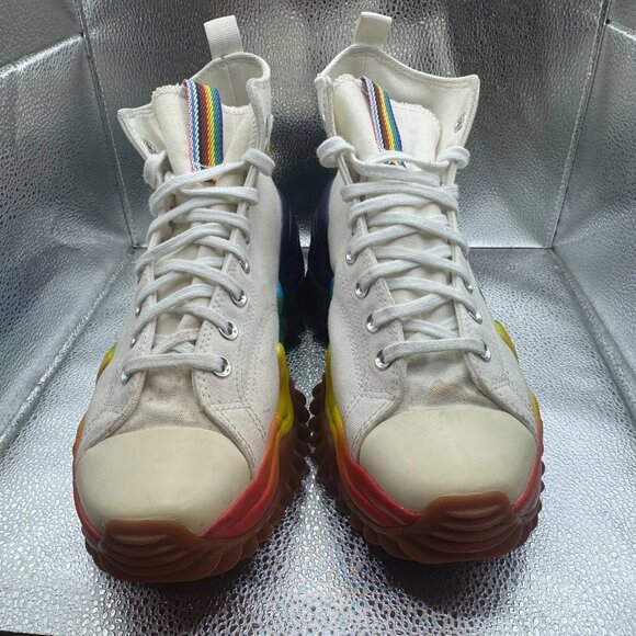 Size M10.5/W12 Converse Run Star Motion Platform High Unisex White Shoes A02262C - Picture 6 of 10
